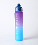 Time Marking Gardient Color Plastic Water Bottle